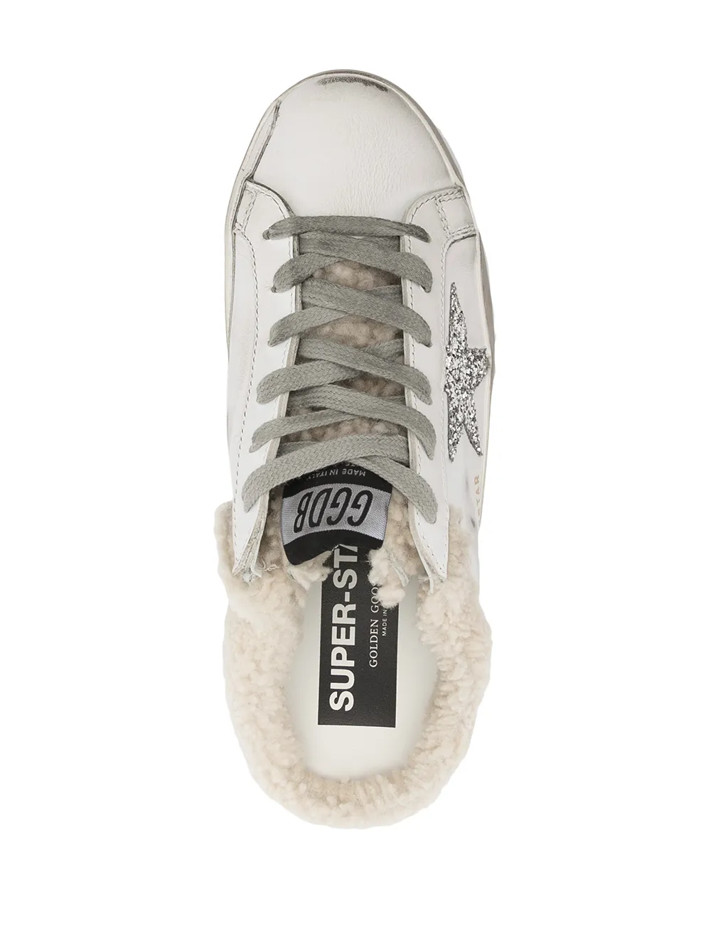Кеды Super-Star Sabot с подкладкой из овчины GOLDEN GOOSE, белый — фото 4