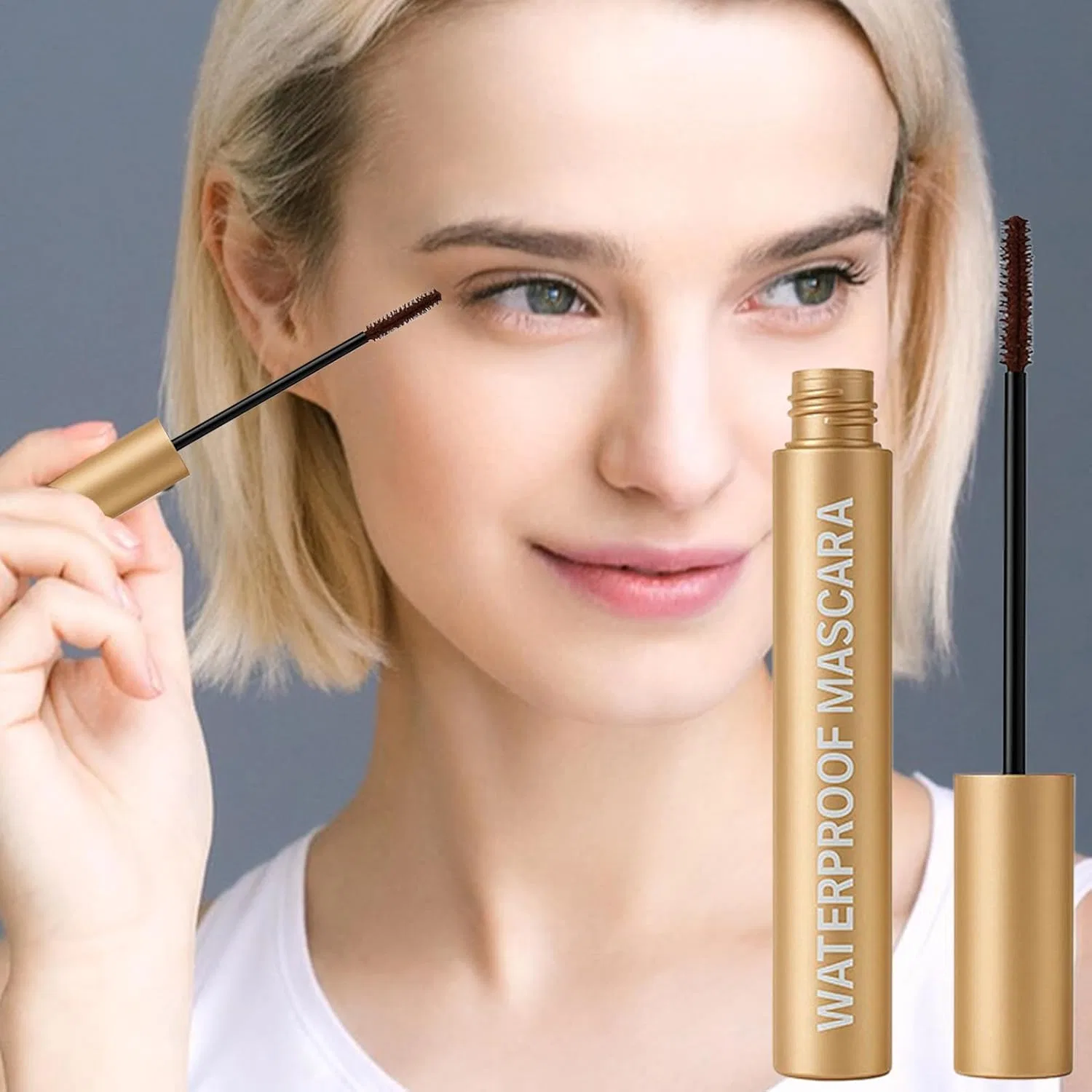 Тушь для ресниц водостойкая объемная No brand 9 г коричневая — фото 3