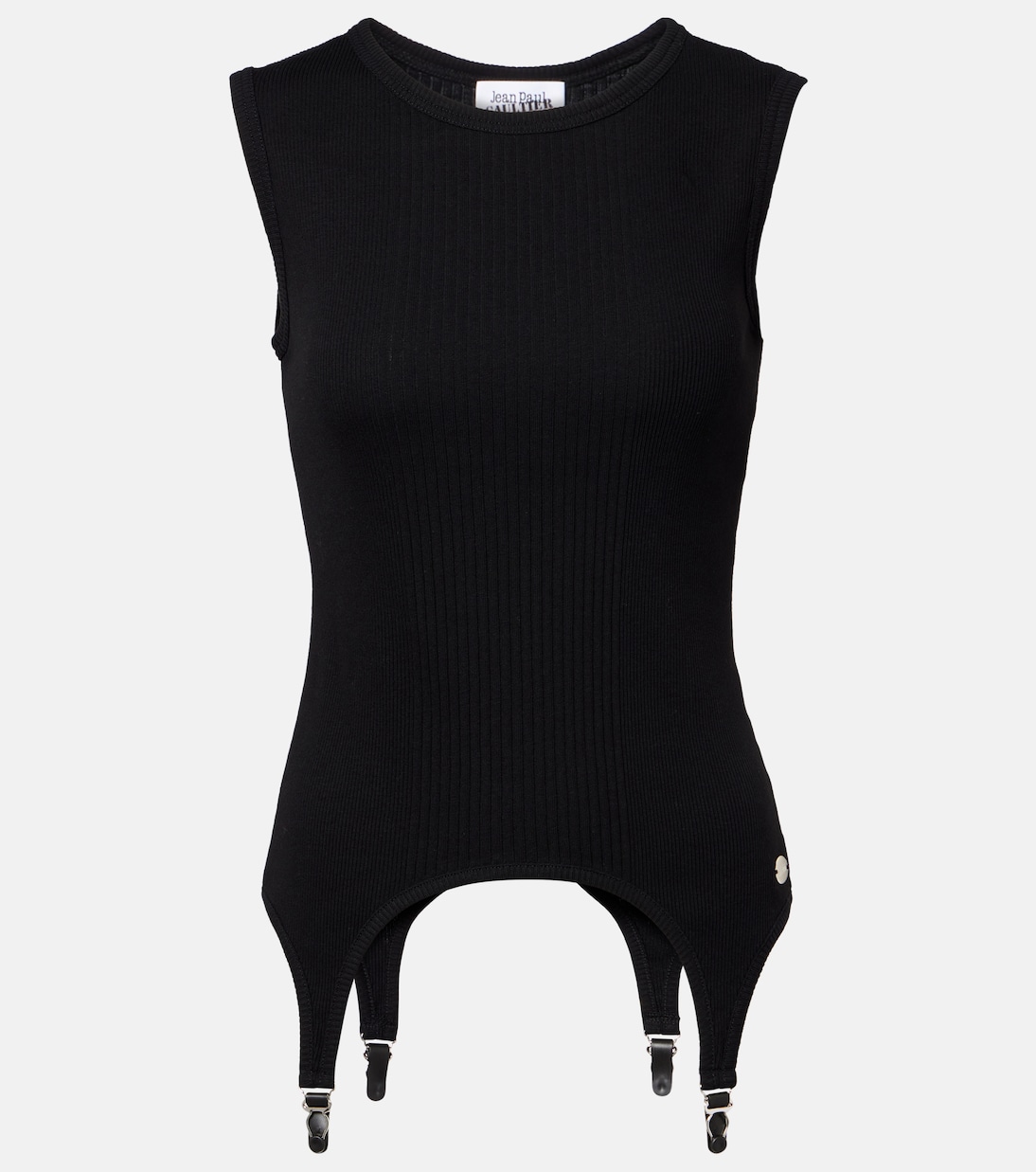 

Майка из хлопкового джерси в рубчик Jean Paul Gaultier, черный