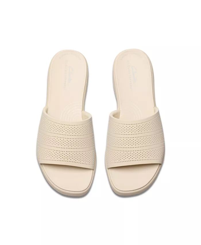 Женские сандалии на плоской подошве Cloudsteppers Drift Twist Slip-On Clarks, слоновая кость/кремовый — фото 4