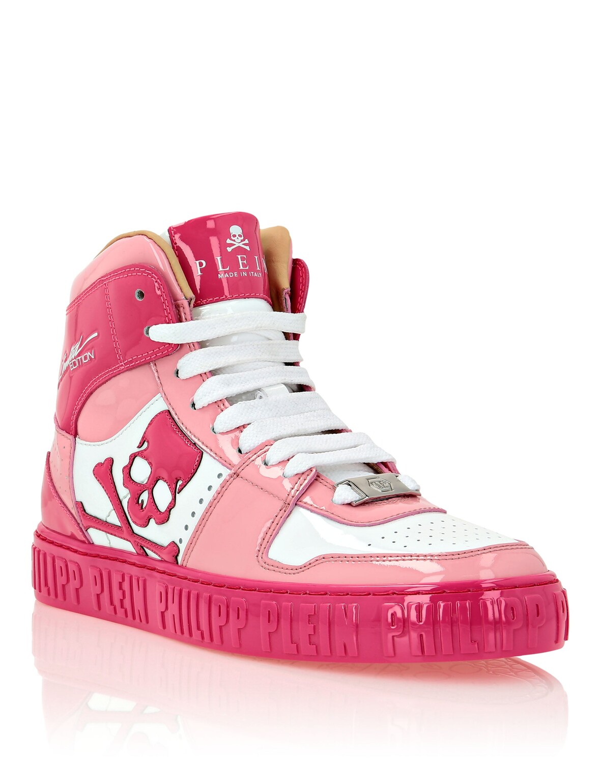 

ВЫСОКИЕ КРОССОВКИ ПЕДАЛЬНЫЙ ПАТЕНТНЫЙ ЧЕРЕП Philipp Plein, цвет Rose / Pink, Розовый, ВЫСОКИЕ КРОССОВКИ ПЕДАЛЬНЫЙ ПАТЕНТНЫЙ ЧЕРЕП Philipp Plein, цвет Rose / Pink