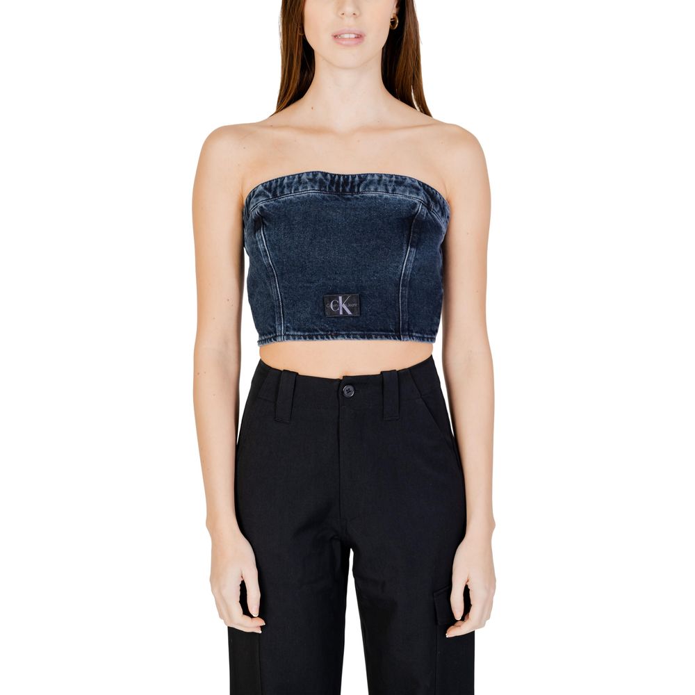 

Синие хлопковые топ и футболка Calvin Klein Jeans