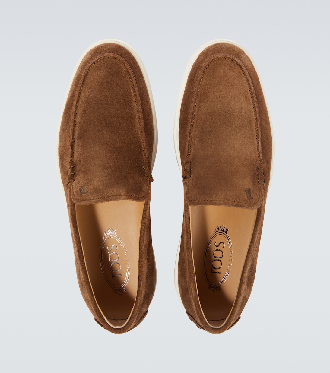 Замшевые лоферы Tod's, Noce Chiaro + Fondo Panna — фото 4