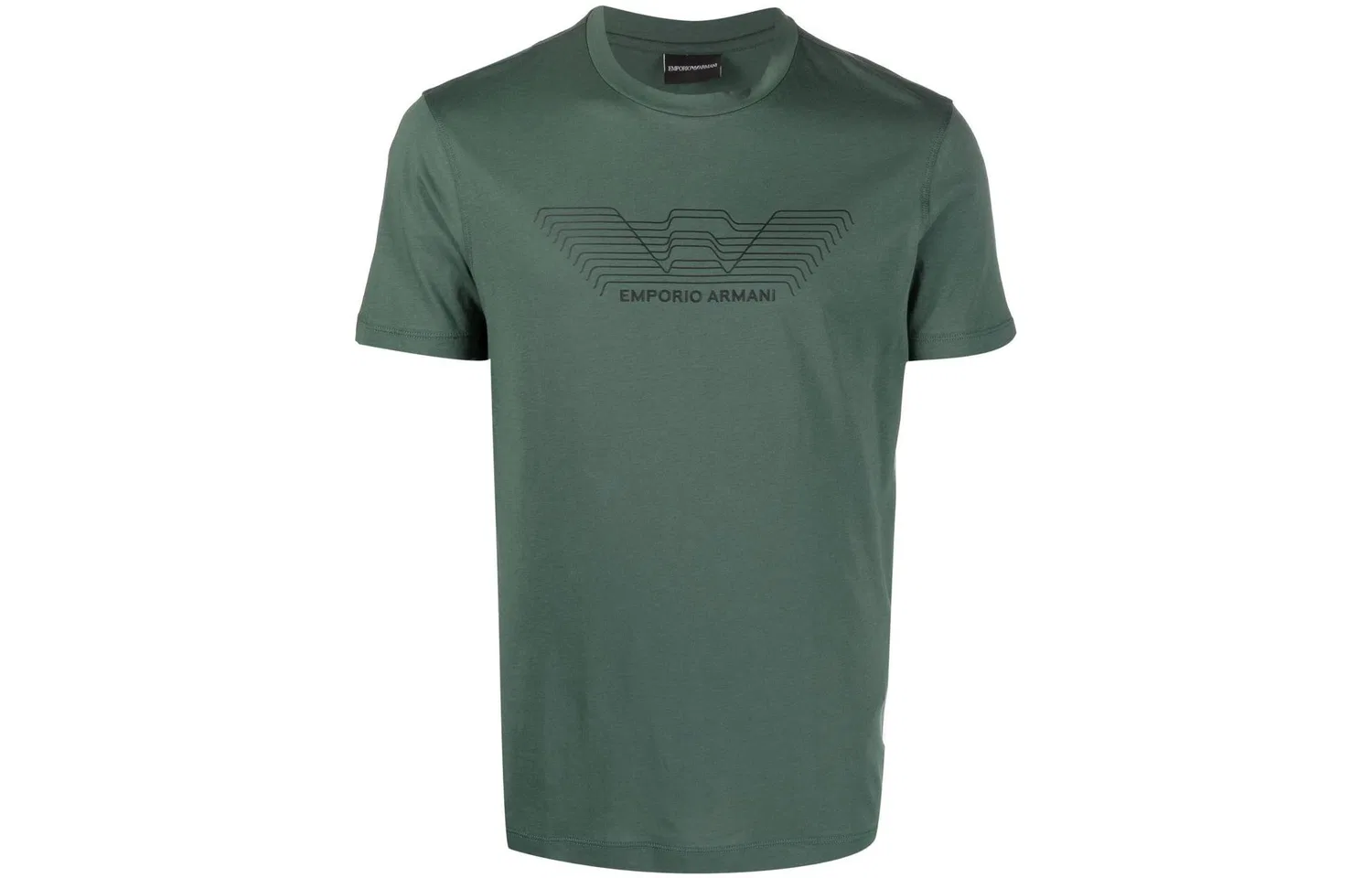 Футболка мужская зеленая crew neck straight fit EMPORIO ARMANI, Green