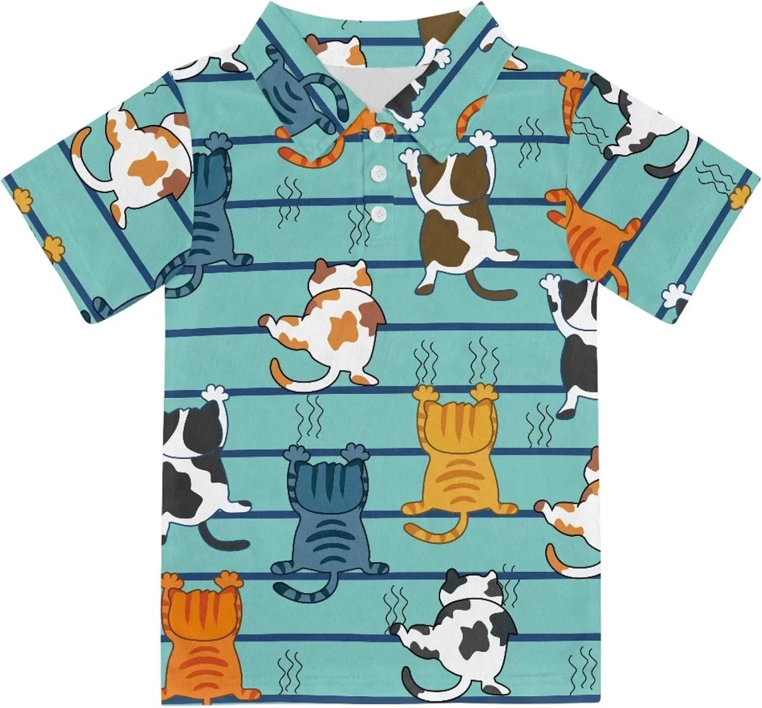 Детская поло для мальчиков, Cat Stripes, Animepark