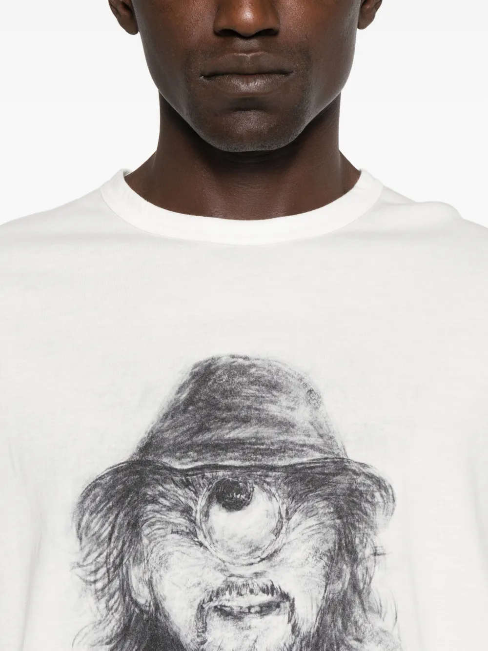 Футболка с принтом Yohji Yamamoto, белый — фото 4