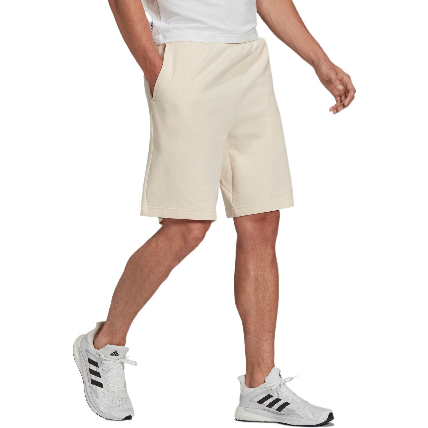 Повседневные шорты мужские желтые Adidas, цвет White/Varsity Maize — фото 4