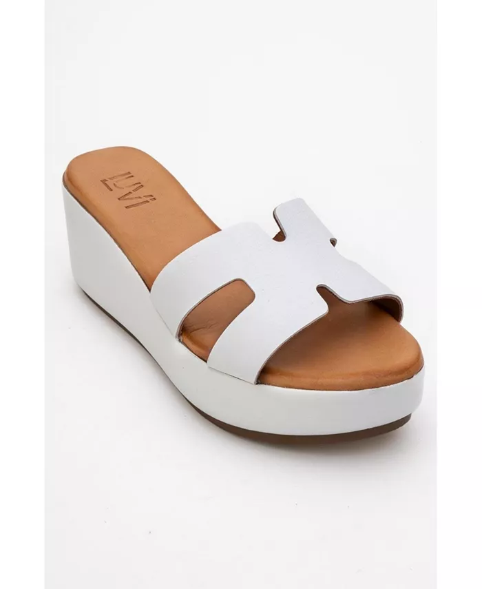 Сандалии Lia Leather на платформе (женские) Forever & Always Shoes, белый — фото 3