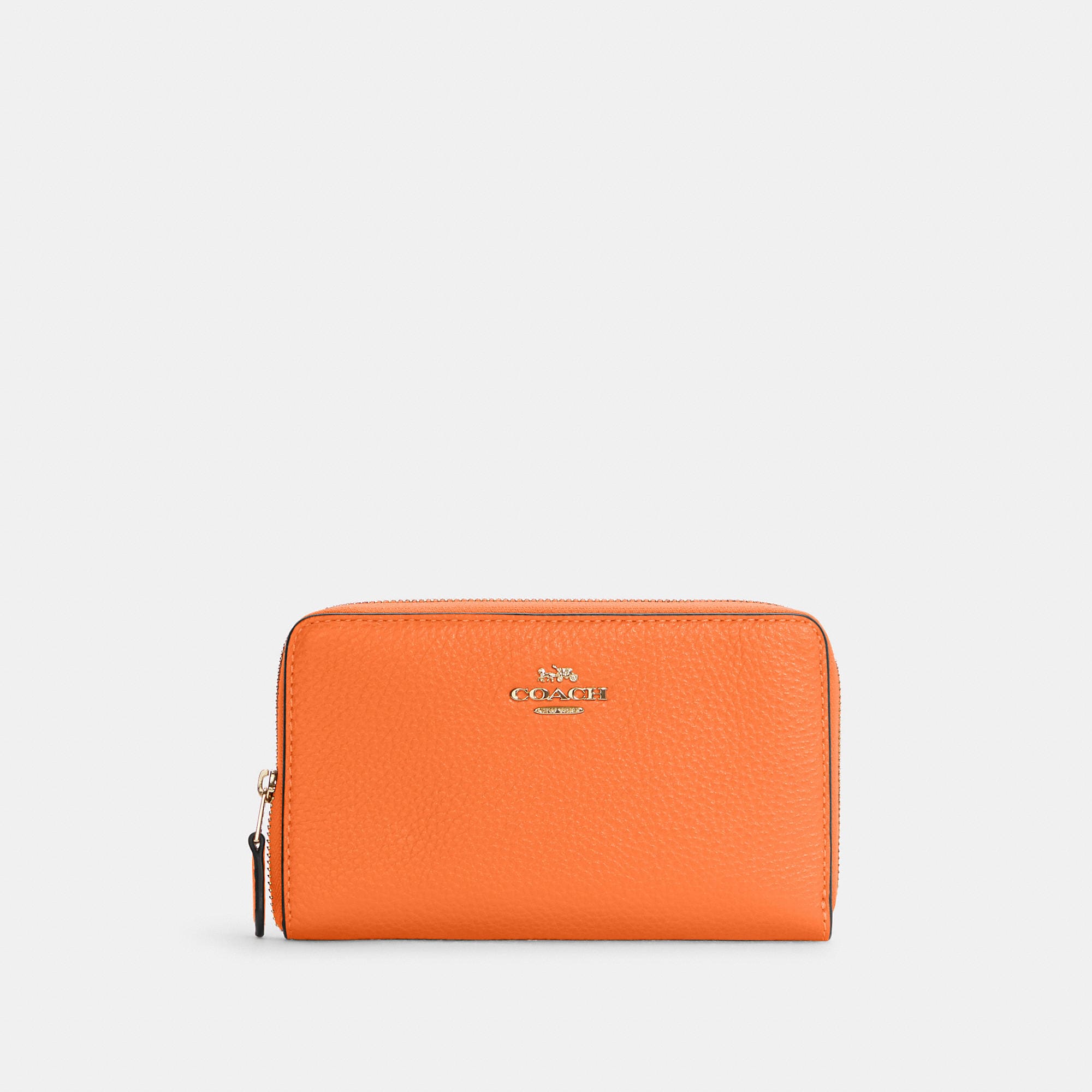 

Кошелек COACH Medium Id Zip Coach Outlet, цвет gold/candied orange