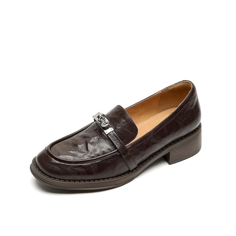 Yeezyy Reezy Коричневые женские лоферы на каблуке 3,5 см, цвет Brown