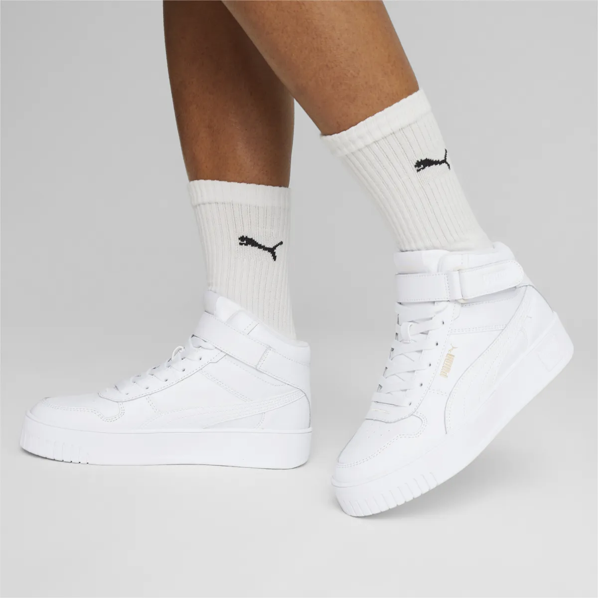 Кроссовки PUMA "Женские кроссовки Carina Street Mid", цвет White Gold — фото 2