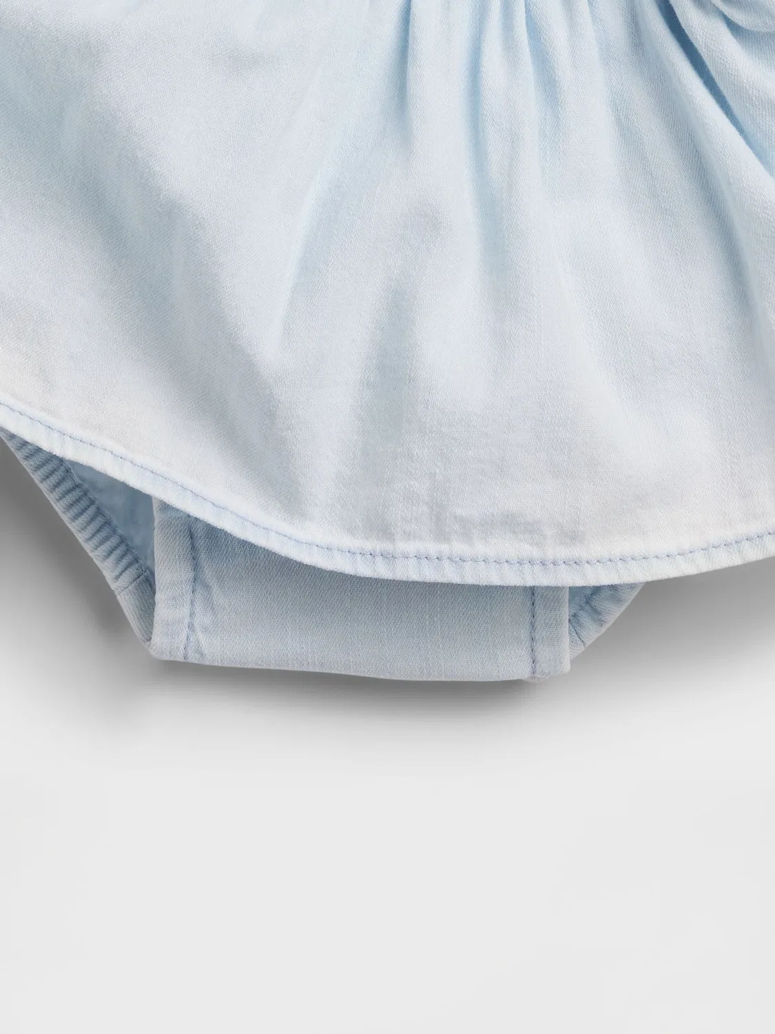 Комплект из джинсовой безрукавки и юбки Gap Blue Denim Bow, голубой — фото 3