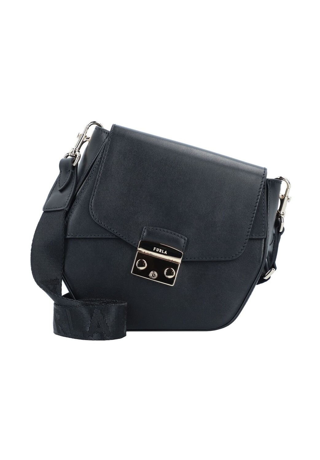 

Женская кожаная сумка через плечо на кнопке FURLA, цвет Nero