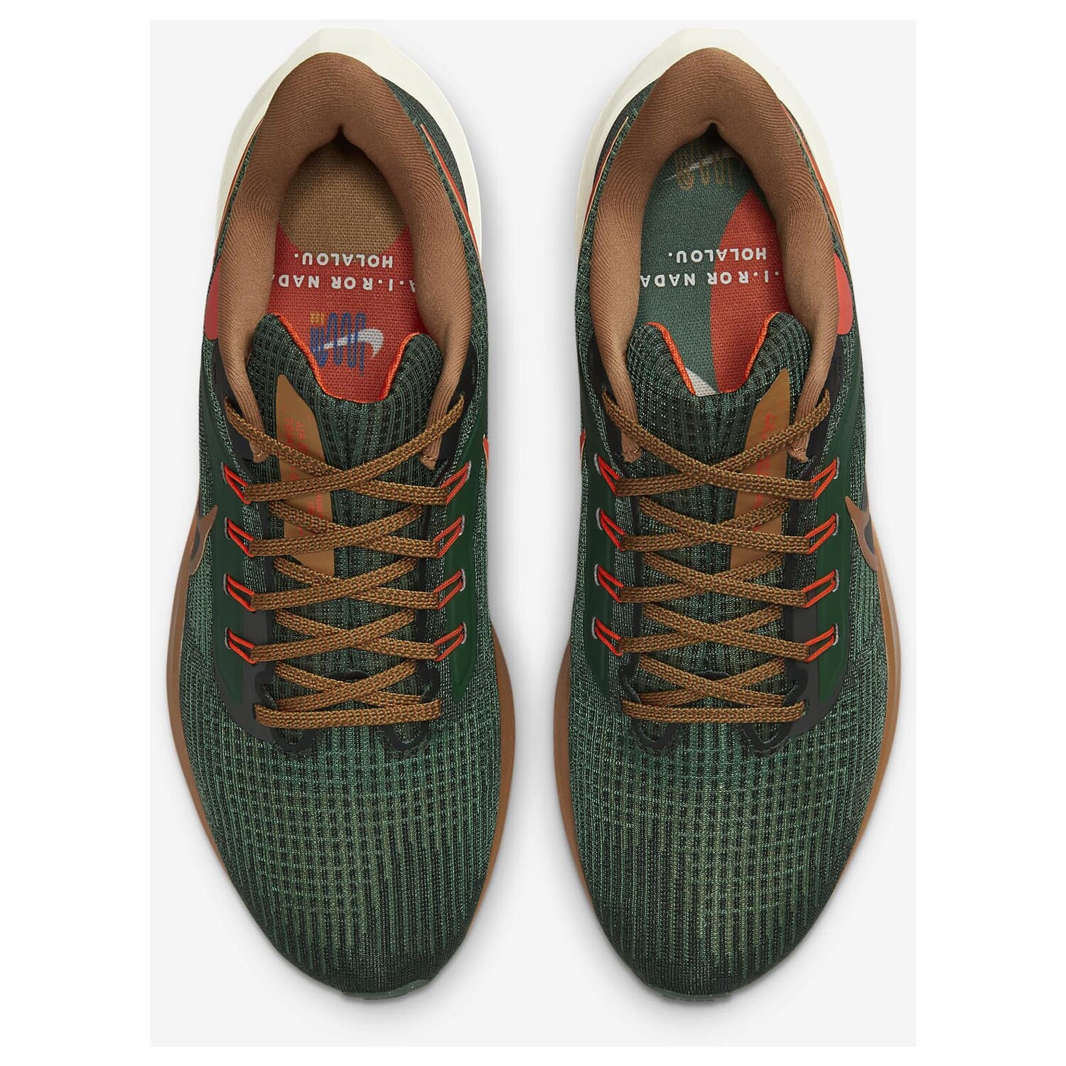 Кроссовки Nike Air Zoom Pegasus 39 A.I.R. Hola Lou, темно-зеленый/коричневый — фото 4