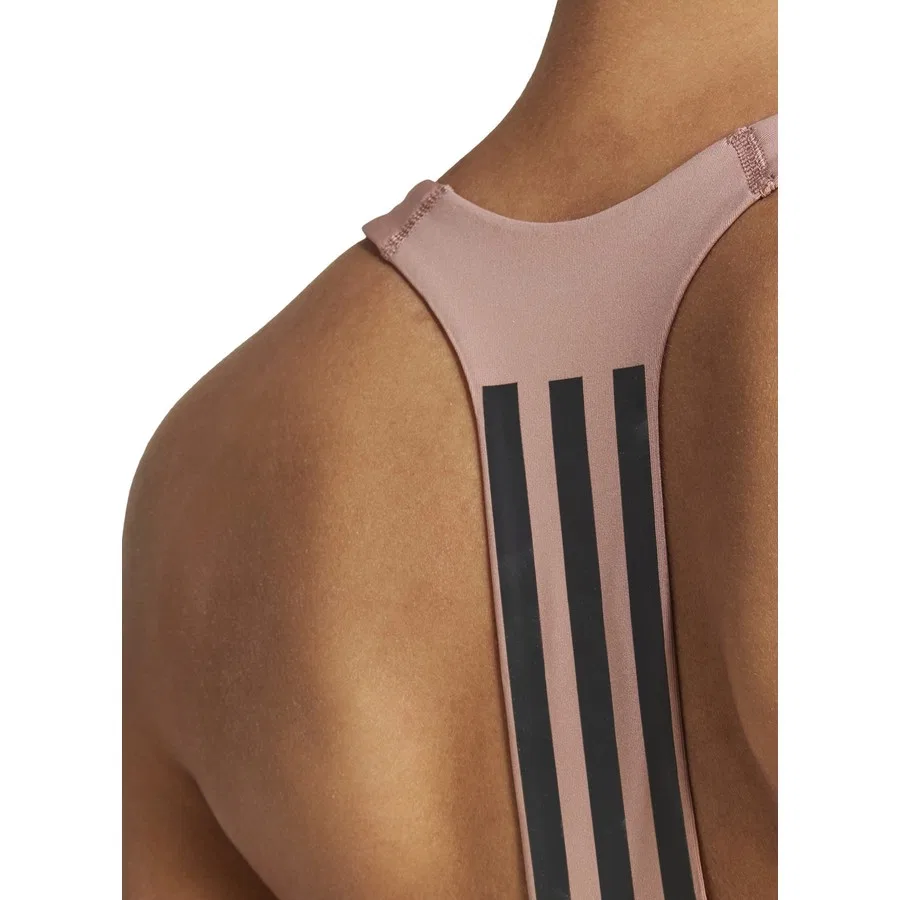 Спортивный бюстгальтер средней поддержки с технологией Adiflex, модель Training 3 Stripes, adidas, Оранжевый — фото 3