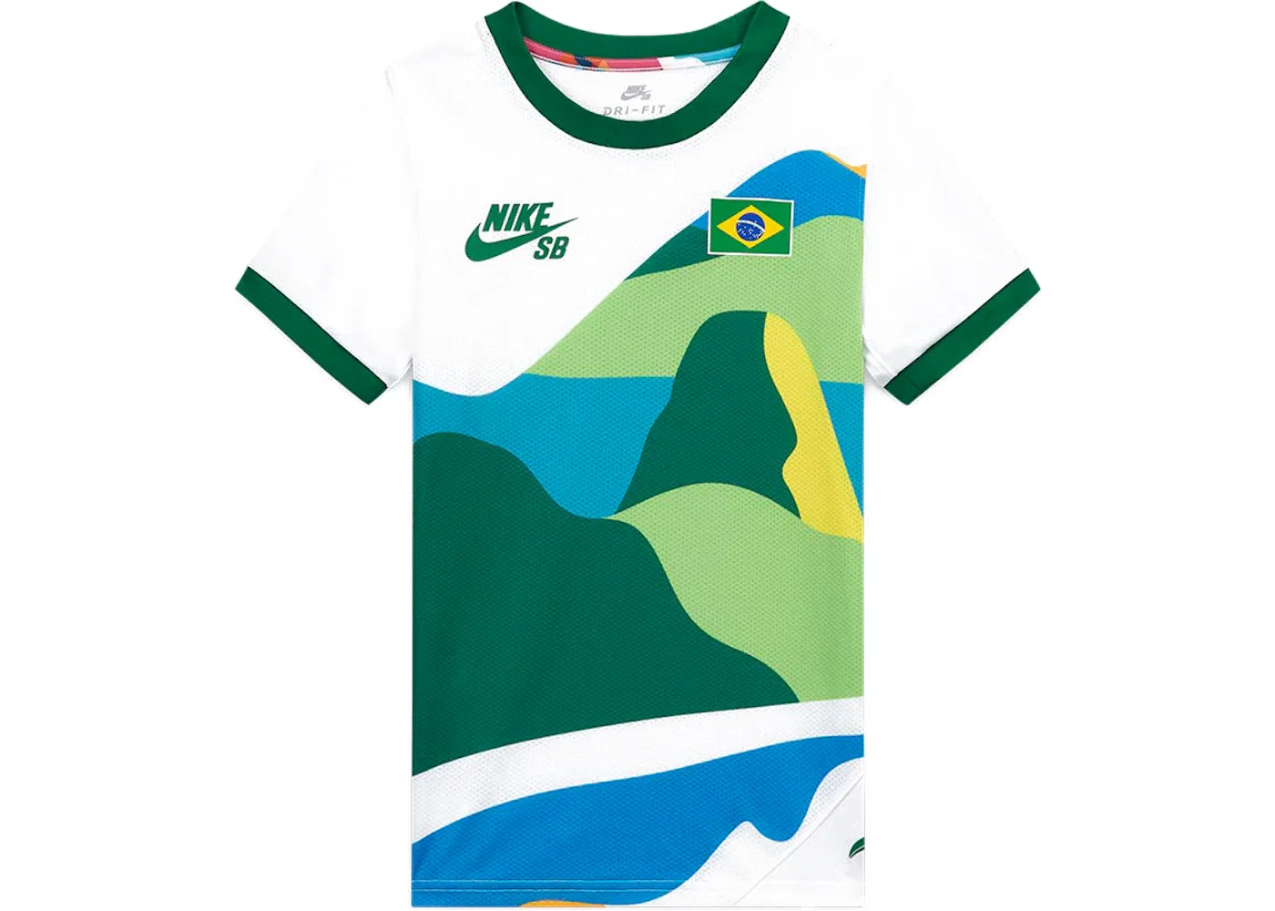 Детская футбольная джерси Nike SB x Parra Brazil Federation Kit Crew (Youth) Jersey Nike, White/Clover
