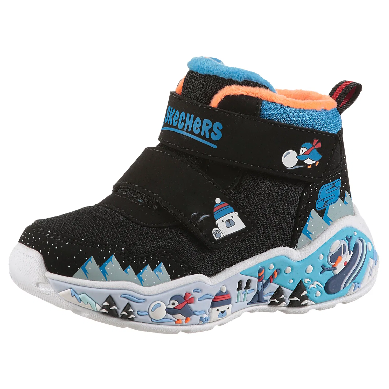 Детские зимние ботинки с теплым флисом Skechers, Black/Multi