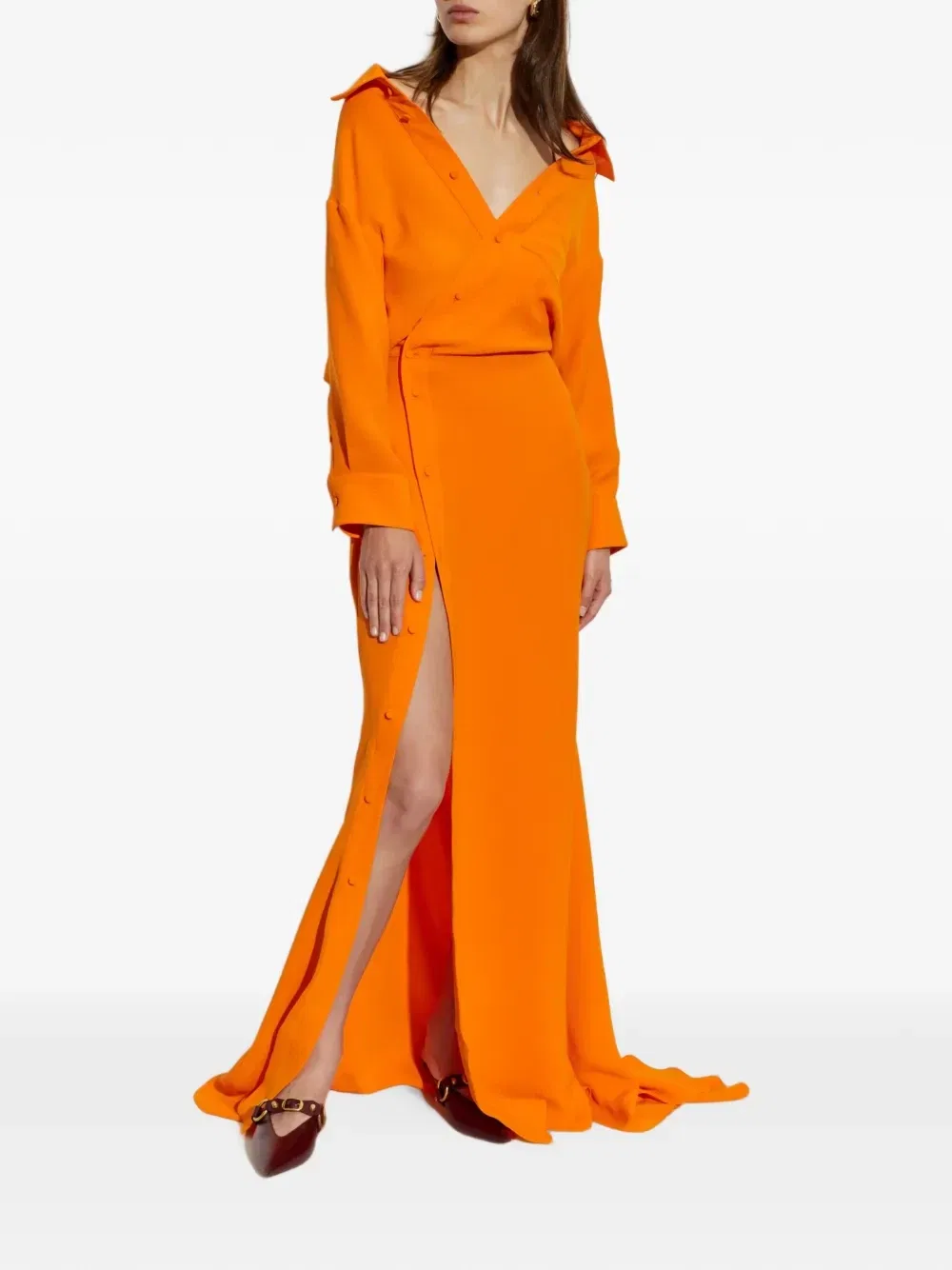 Платье-бюстье оранжевого цвета Balenciaga — фото 2