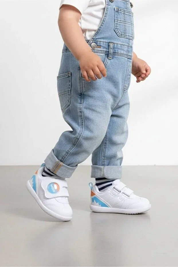 Детские туфли для девочек с принтом Donut first step shoes Vicco, White