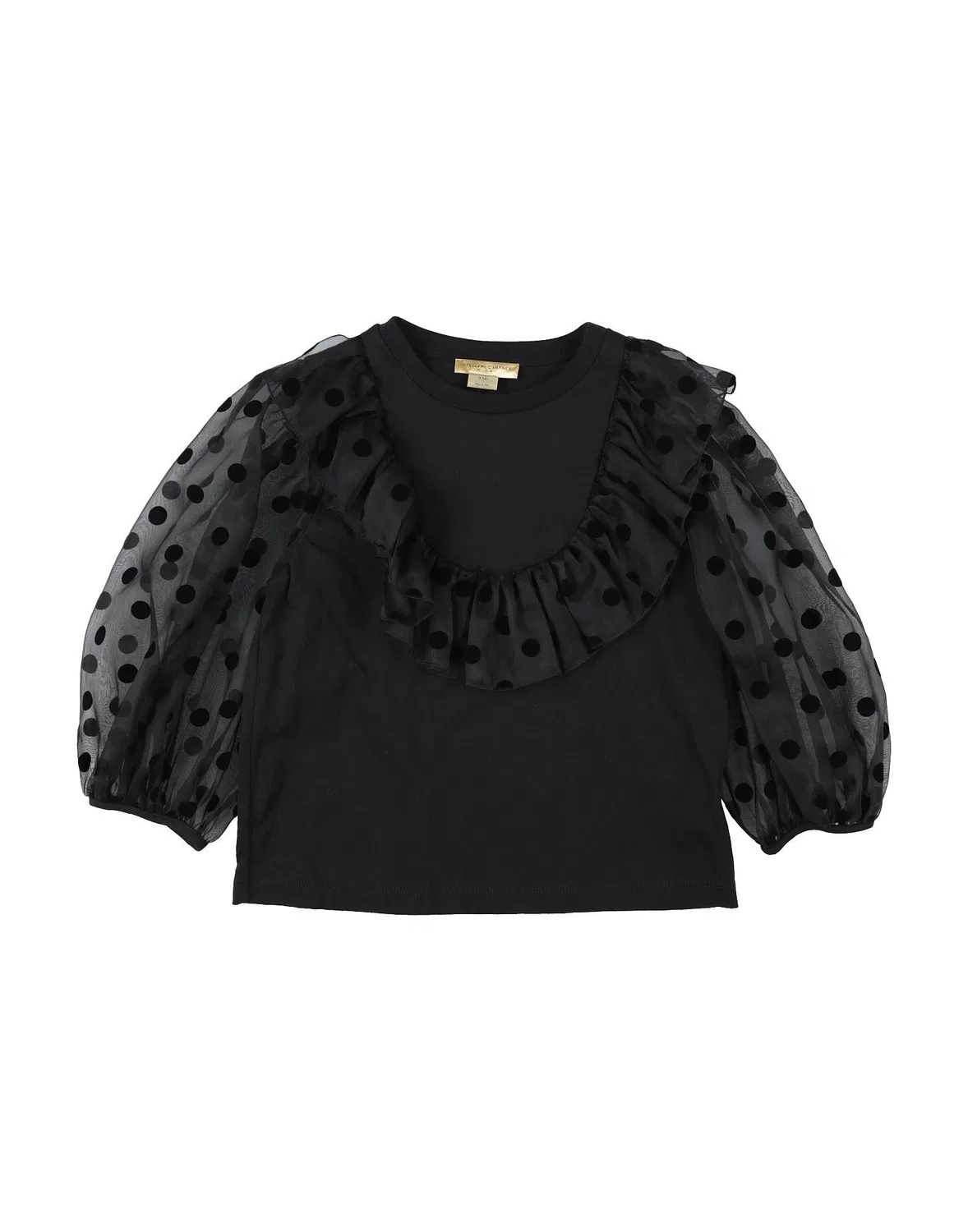 Детская водолазка из крепа для девочек без аппликаций Stella Mccartney Kids, черный