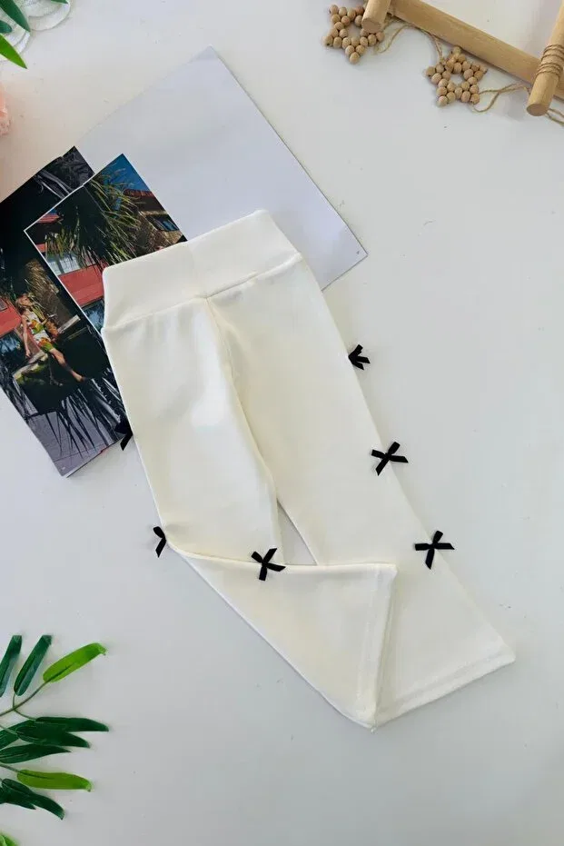 Детские леггинсы для девочек с принтом Minigimin Cicileri, White — фото 2