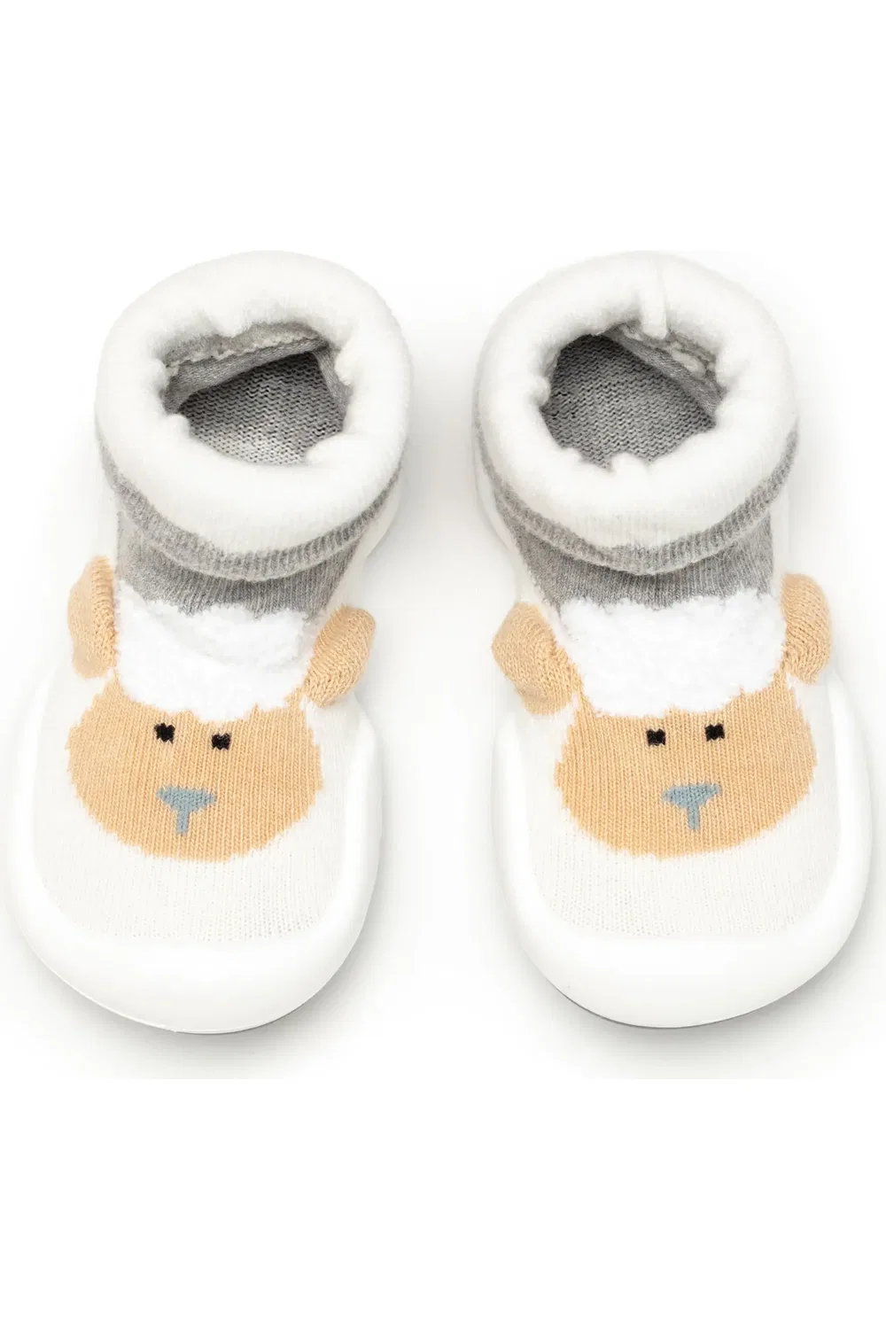Детские туфли-носки из хлопка Little Lamb Komuello, серый