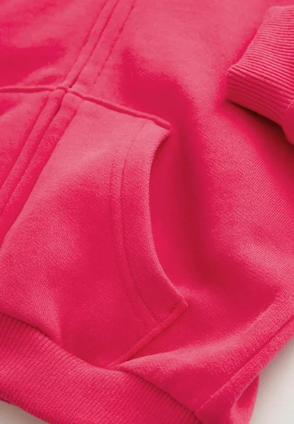 Худи с капюшоном на молнии из хлопка Regular fit Next, Fuchsia Pink, розовый — фото 2