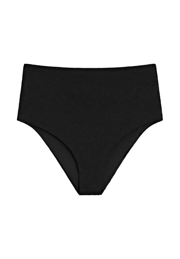 Бикини-трусы с высокой талией, Model Textured high-waist bikini briefs, Massimo Dutti, черный — фото 2