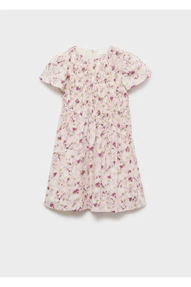 Детское платье для девочек с принтом Mango Kids, Pink