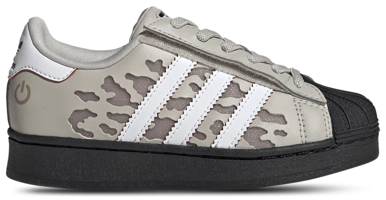 Детские кроссовки для мальчиков с LED-подсветкой Superstar adidas, Wonder Alumina/Footwear White/Wonder White