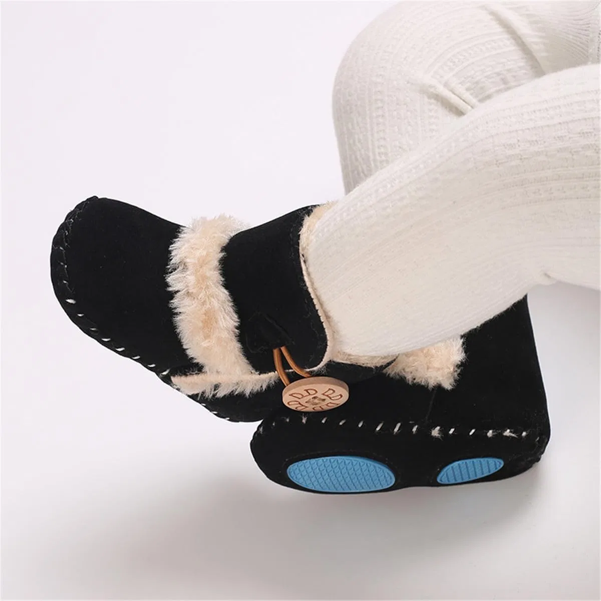 Детские зимние ботинки для девочек с пуговицей HsdsBebe, Balck — фото 2