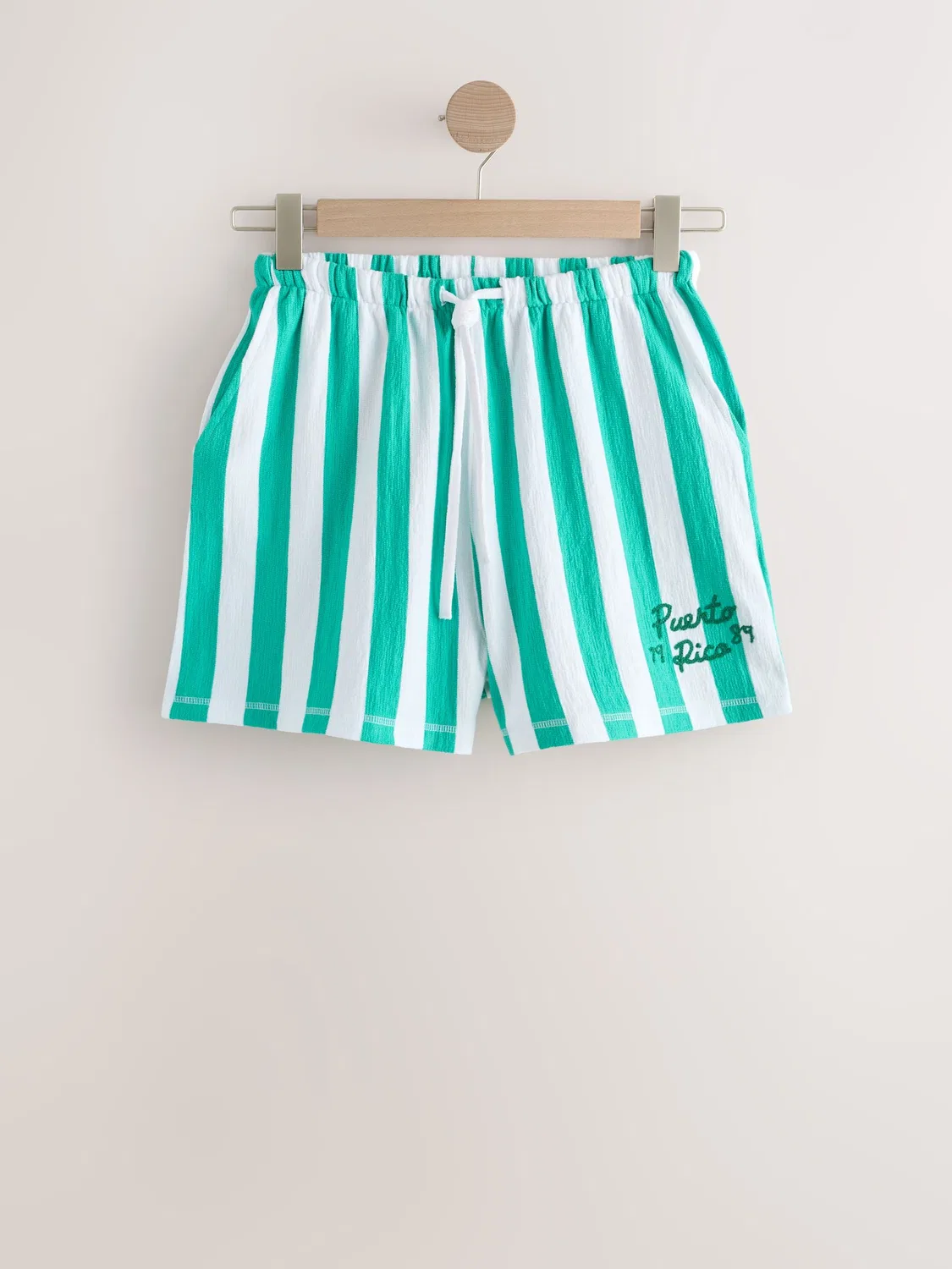 Шорты с принтом, Green/Ecru Stripe Next, зеленый/экрю — фото 2