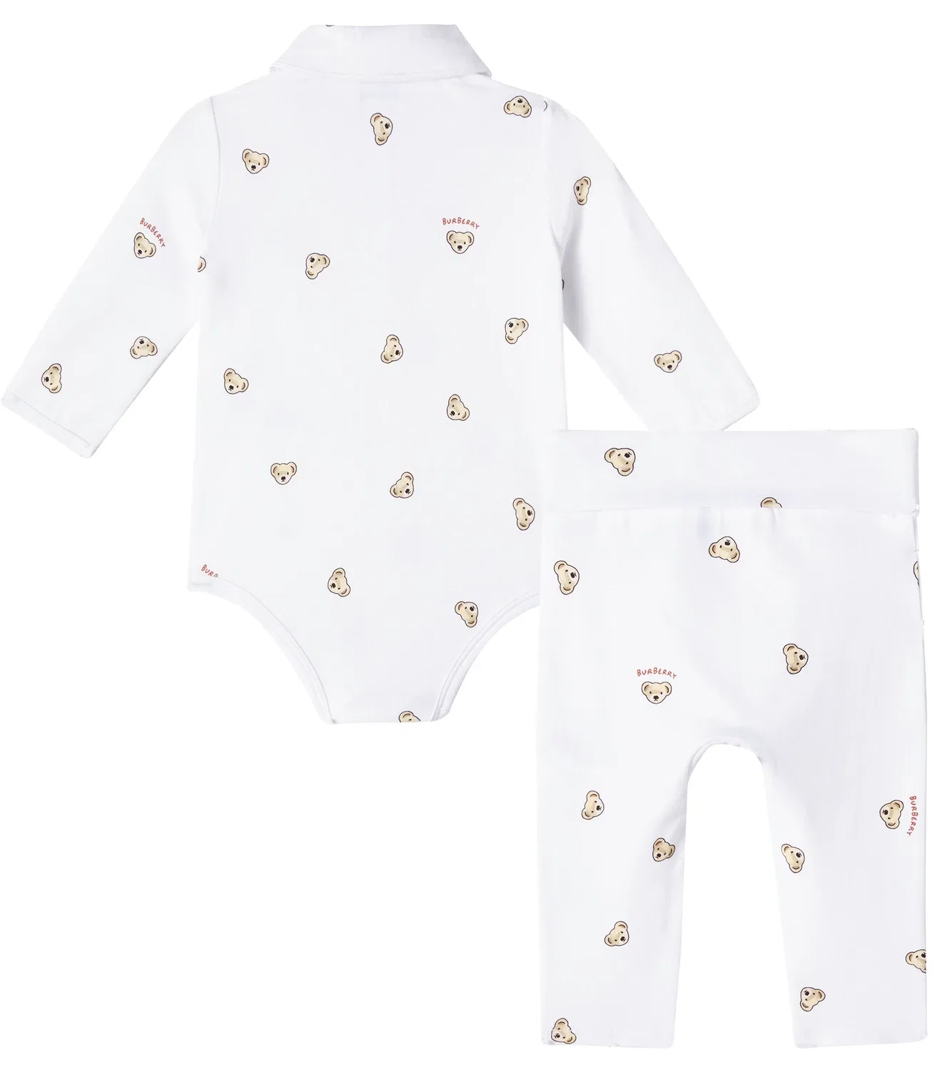 Комплект боди и леггинсов с логотипом Burberry Kids, белый — фото 4