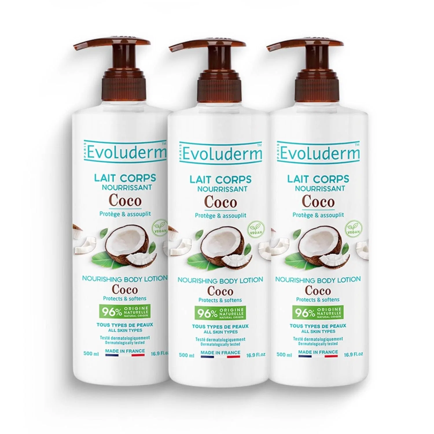 Лосьон для тела Nourishing Body Lotion Coco, Evoluderm, 3 x 500 мл