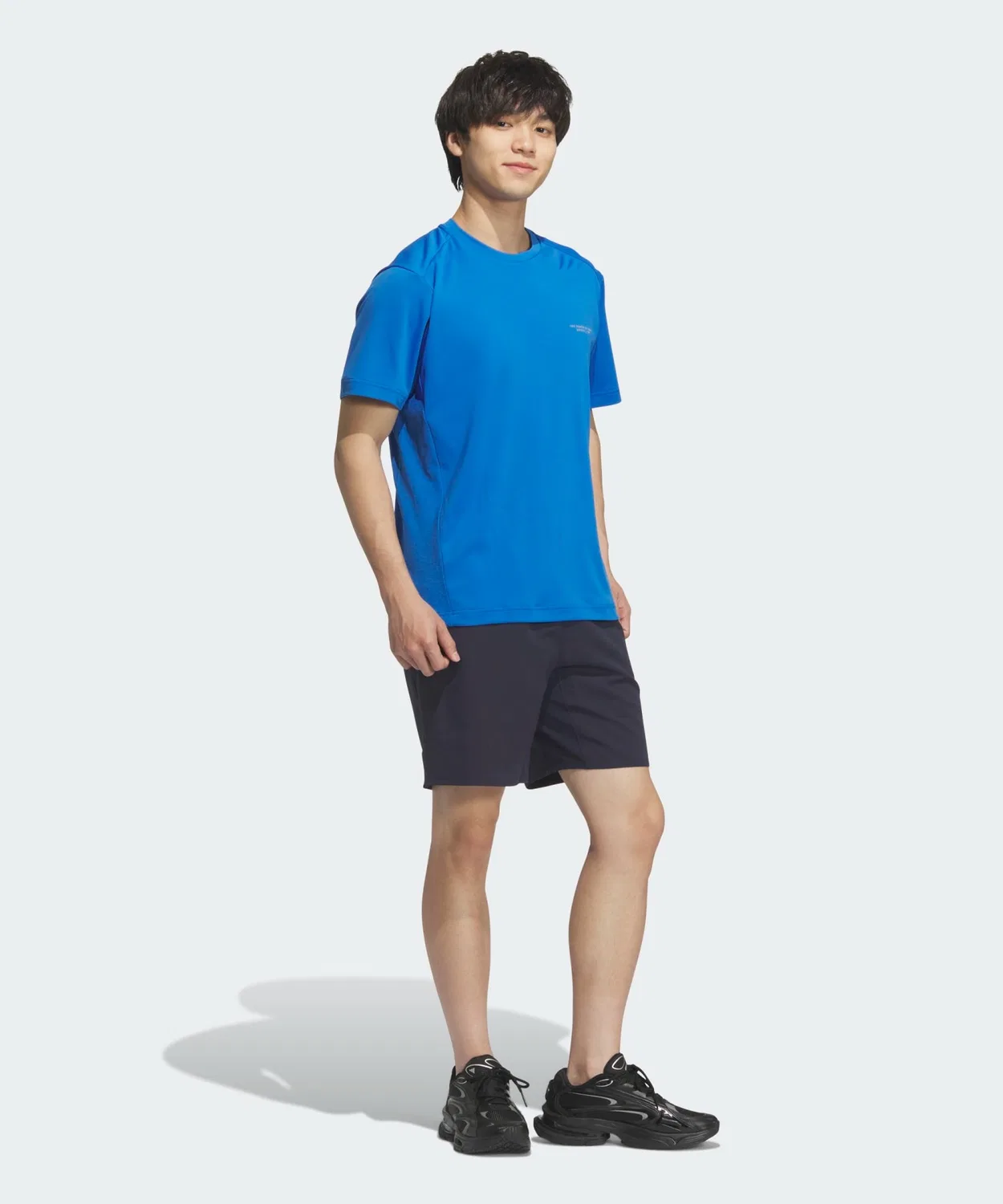 Мужская футболка с коротким рукавом из двойного трикотажа адаптация Adidas, Blue — фото 4