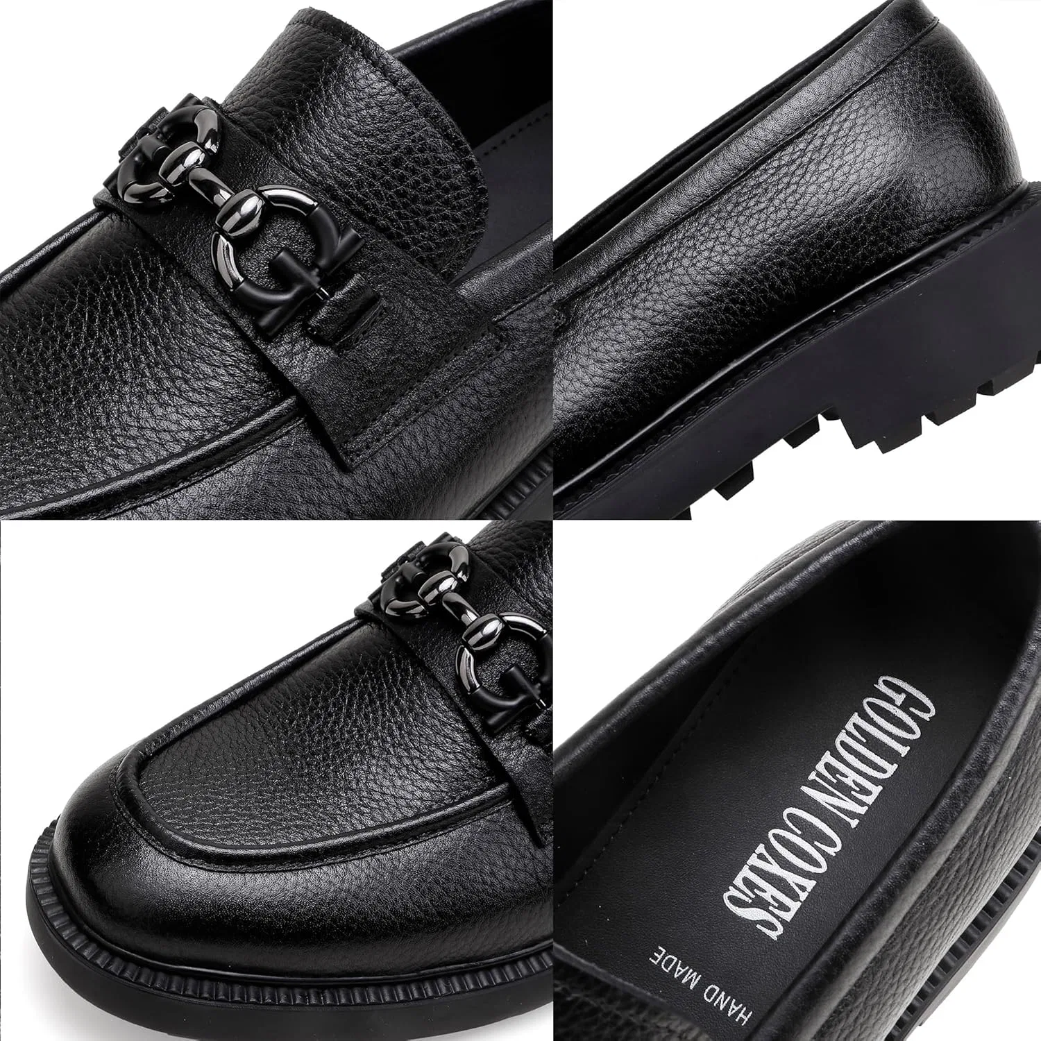 Лоферы из натуральной кожи, классические мужские туфли, Black — фото 2