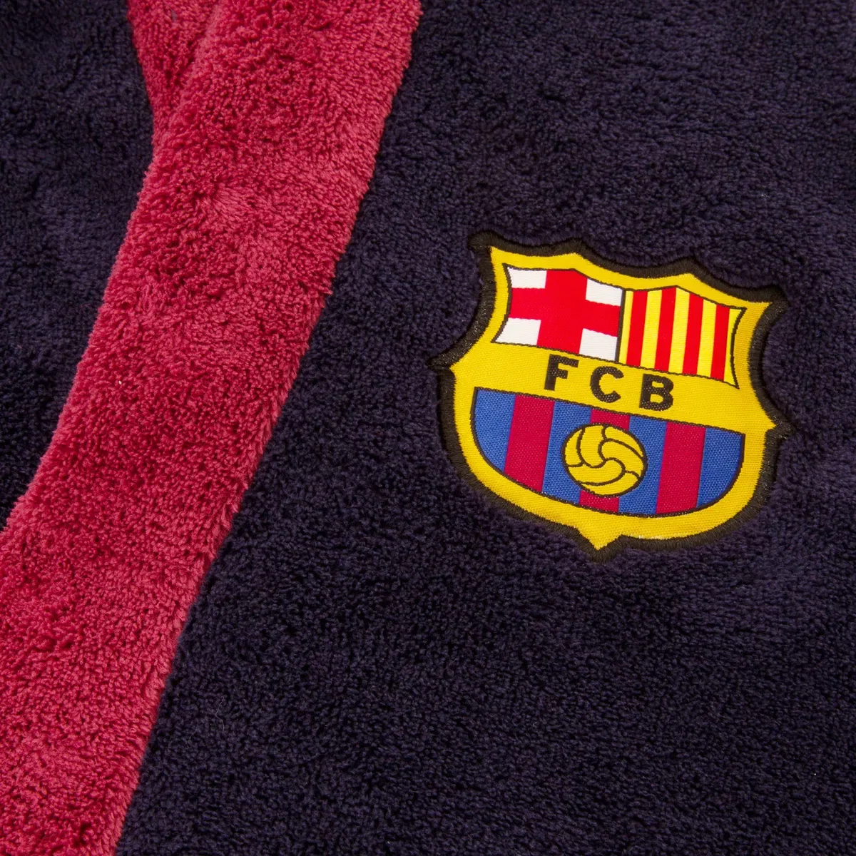 Детский хлопковый халат с капюшоном Fc Barcelona, Navy — фото 3