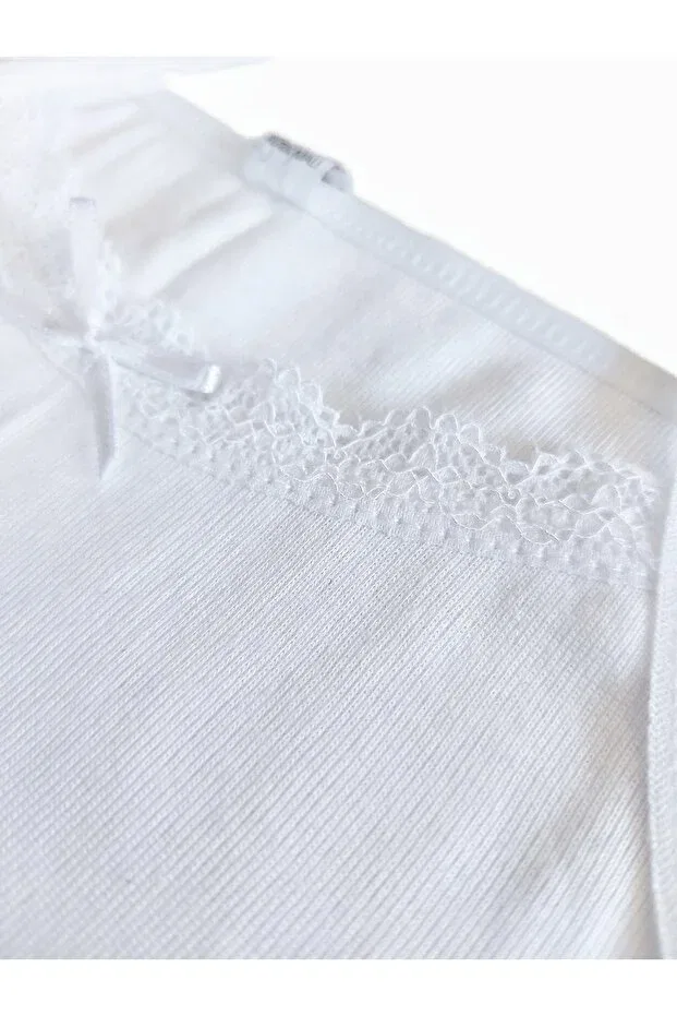 Детское для девочек хлопковое майка-комплект Panfilia, White-White — фото 3