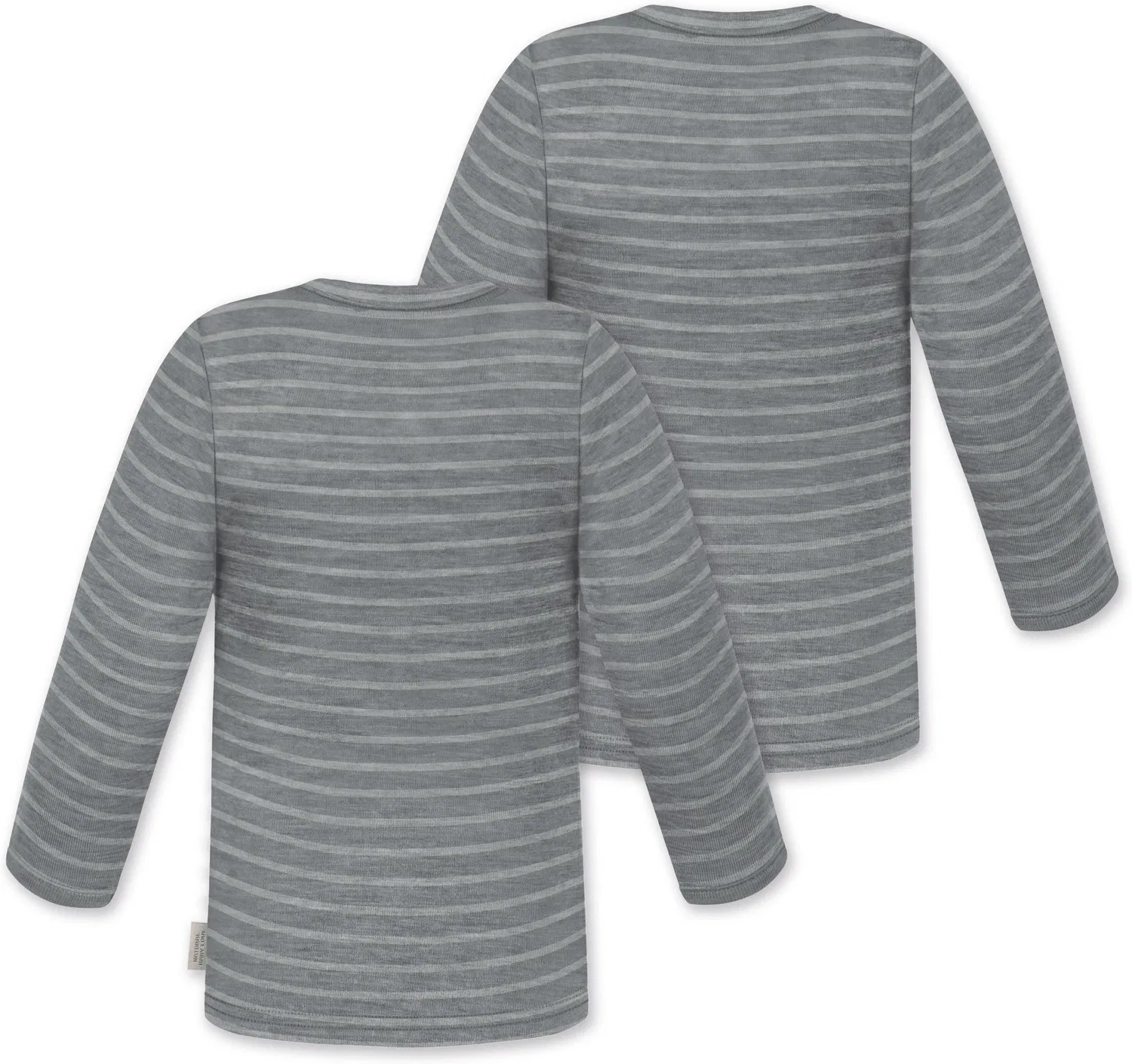 Лонгслив детский в полоску комплект 2 шт Baby Merino Longsleeve Taupo Normani Outdoor Sports, серый — фото 2