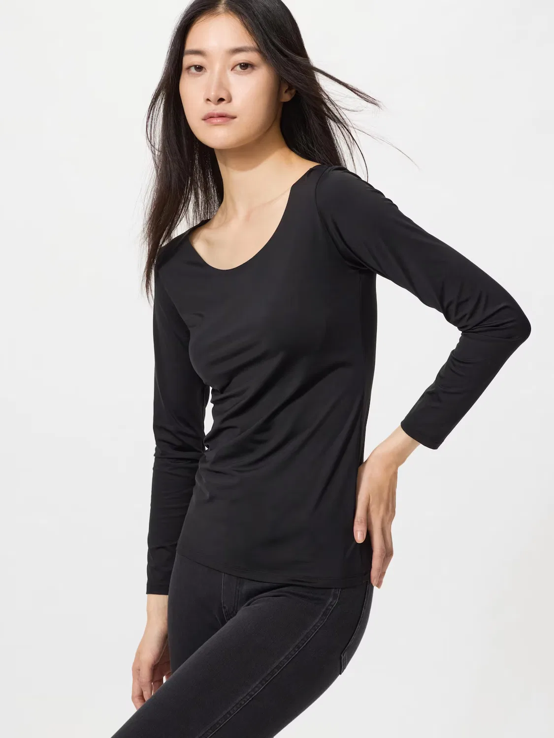 Футболка Uniqlo Dry-Ex с защитой от УФ-излучения, черная
