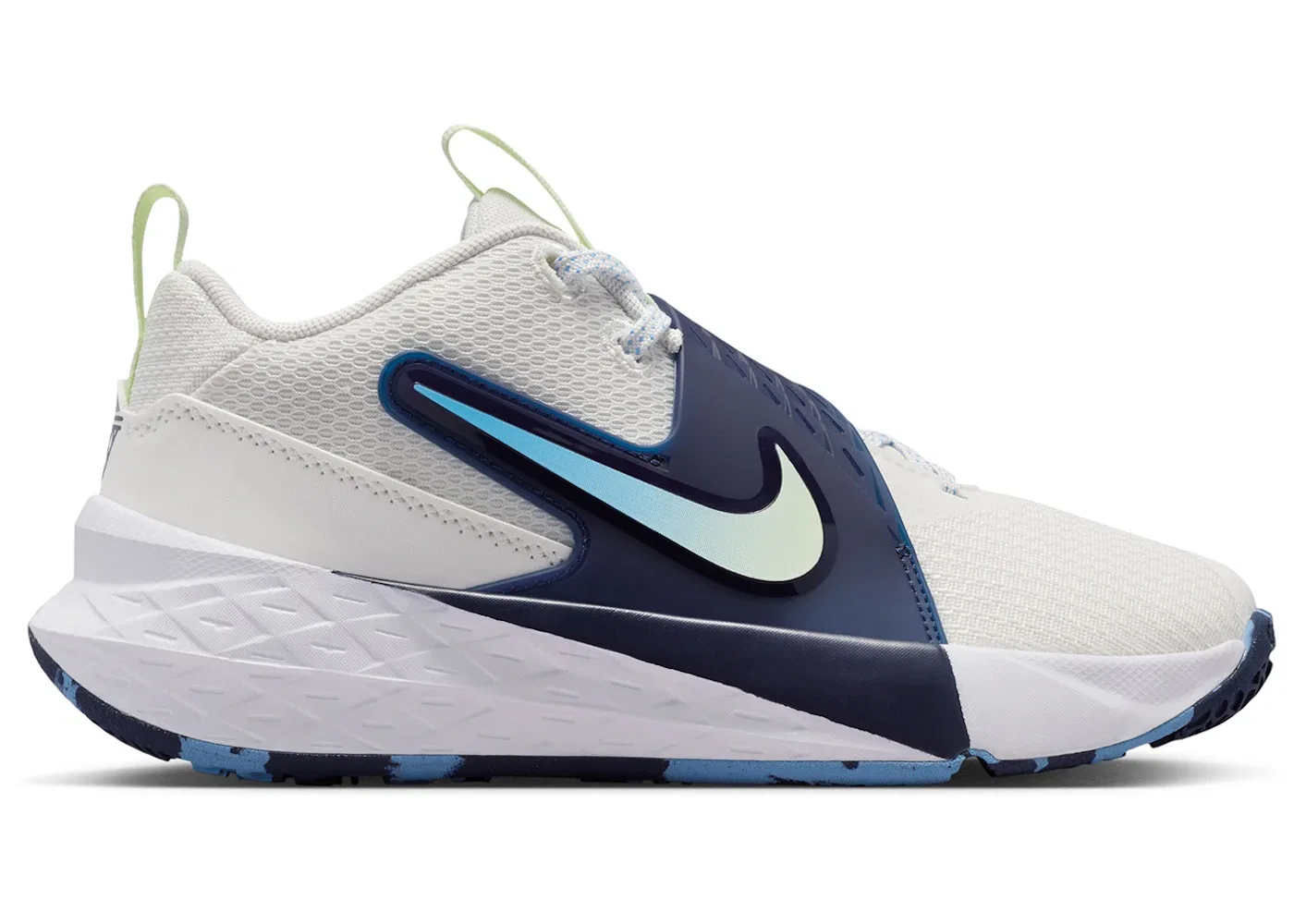 Детские кроссовки для мальчиков с подошвой Nike Team Hustle D 12 Nike, Summit White/Midnight Navy/University Blue/Volt Tint