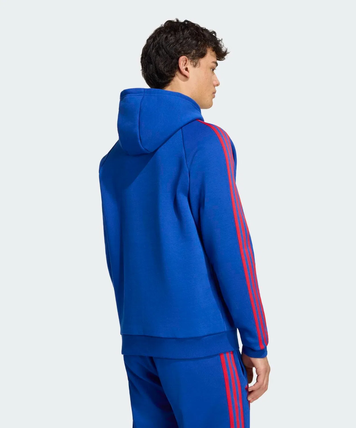 Мужской худи флисовый с принтом Manchester United Originals Adidas, Blue — фото 2