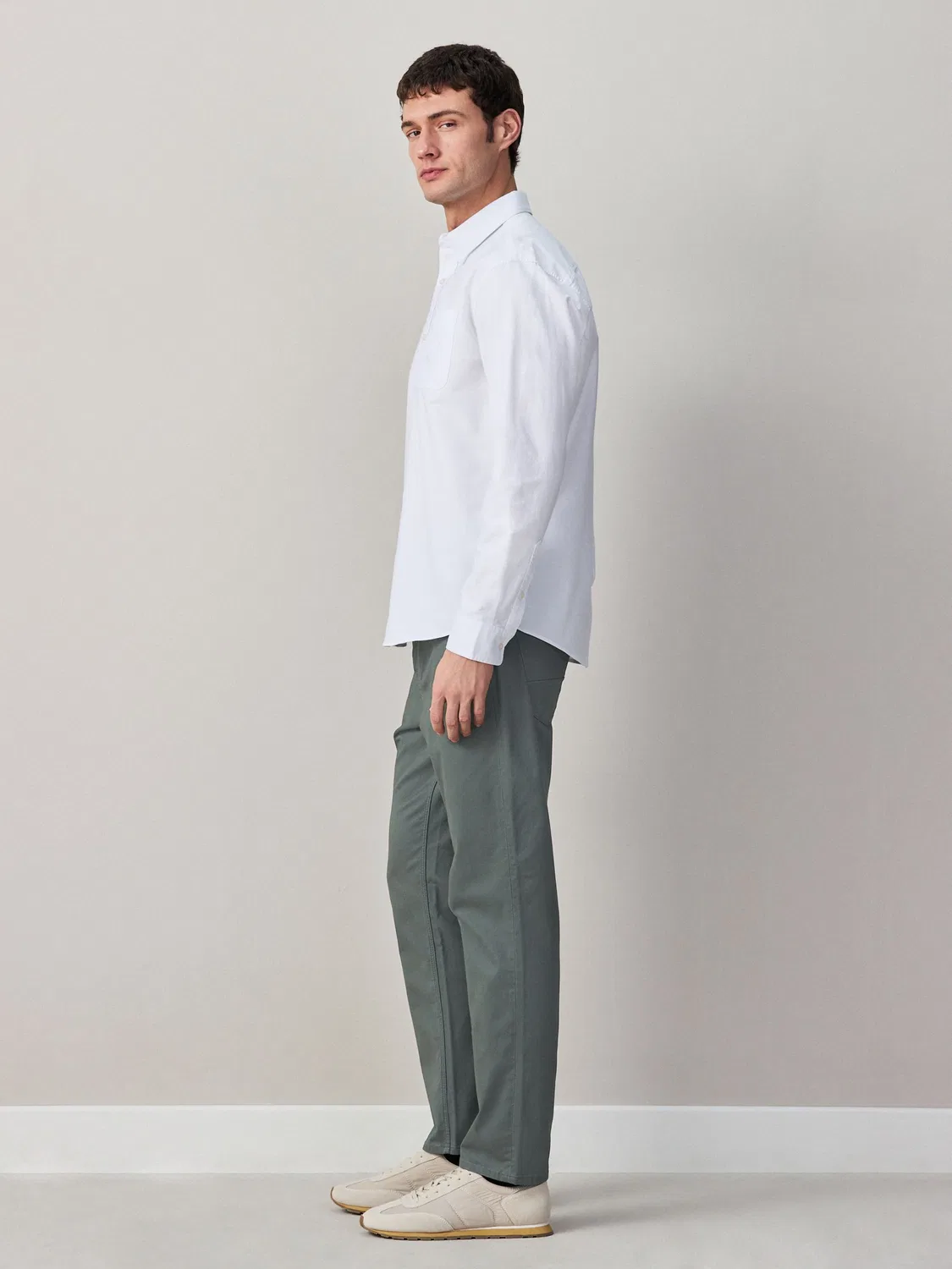 Брюки Slim Fit с 5 карманами Next, зеленый — фото 3