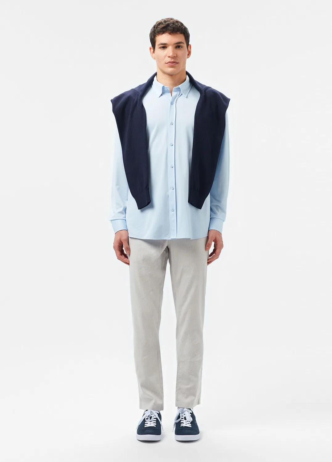 Рубашка slim fit Lacoste, синяя — фото 3