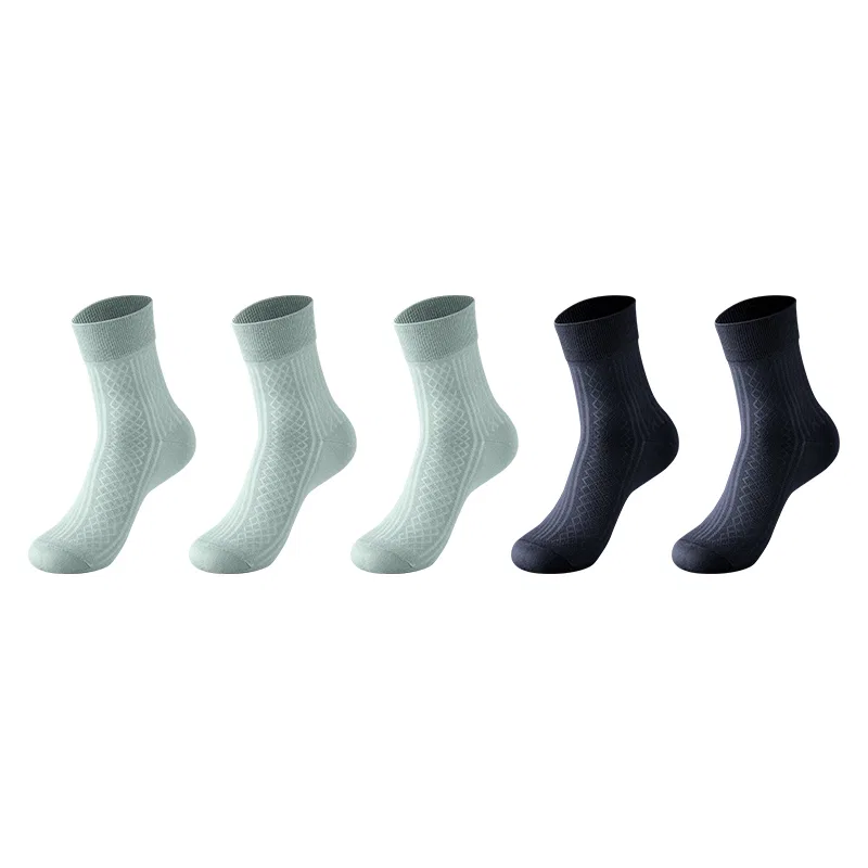 Детские носки с длинным голенищем, комплект из 5 пар, Cool One Summer Series, MIIOW, Green 3+Navy Blue 2