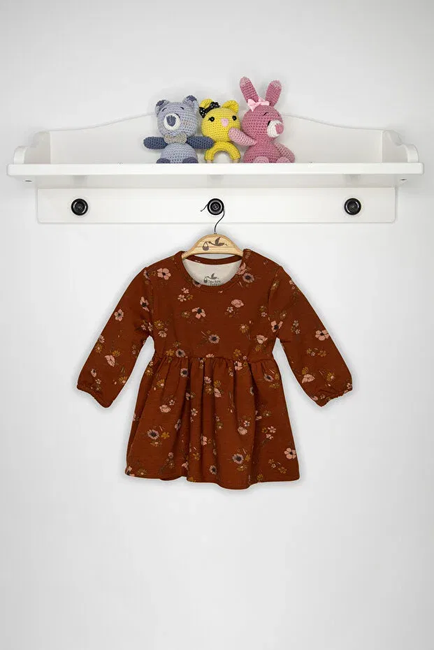 Детское платье для девочек с принтом Newborn Fashion Club, Burgundy (Patterned)