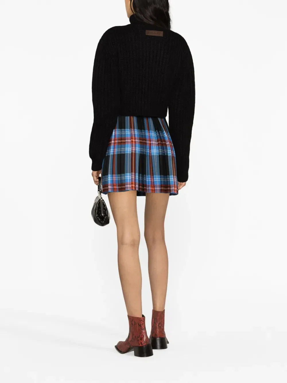 Укороченный джемпер крупной вязки Dsquared2, черный — фото 4