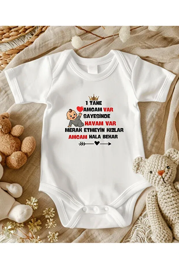 Детское боди для новорожденных хлопковое Uncle Lupi, White Fuchsia Red