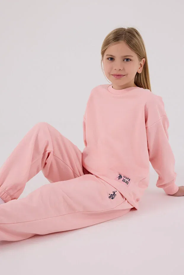 Детский комплект для девочек с вышивкой U.S. Polo Assn., Light Pink — фото 2