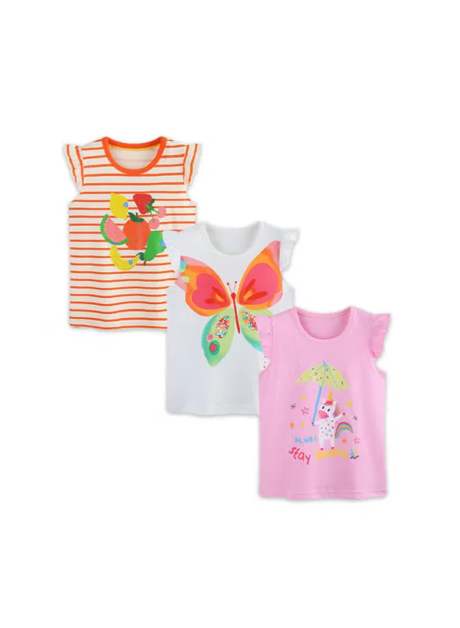 Футболка с коротким рукавом и воланами, комплект из трех штук, Aosta Betty Store